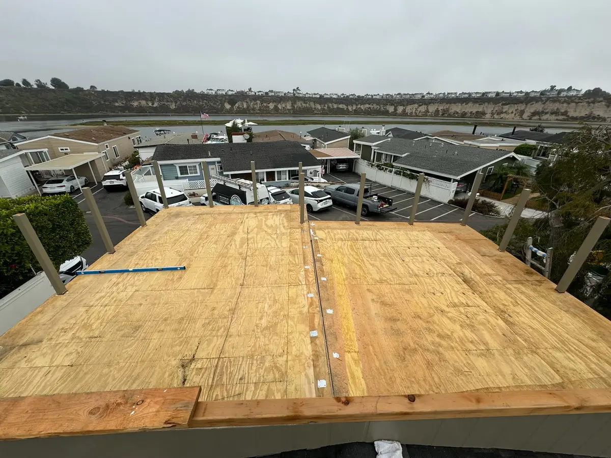 New deck construction with thermally modified wood for durability and long lasting performance