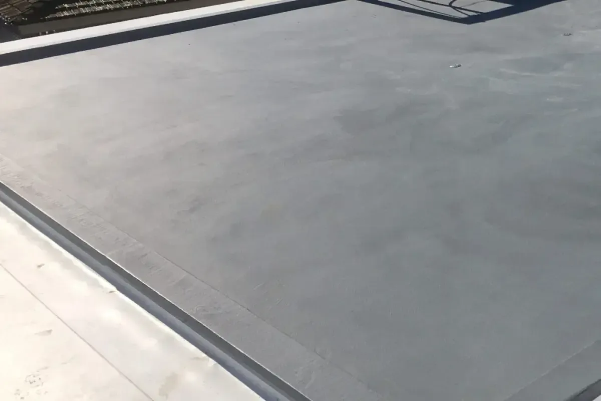 Seamless liquid applied waterproofing for complex roof surfaces.